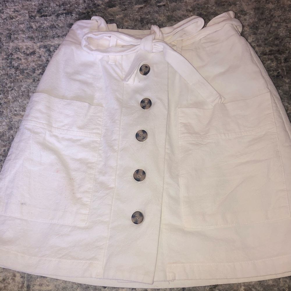 button front pocket front skirt w tie